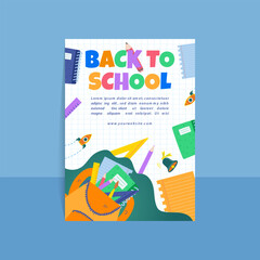 modern trend vector  gradient back to school party poster template 