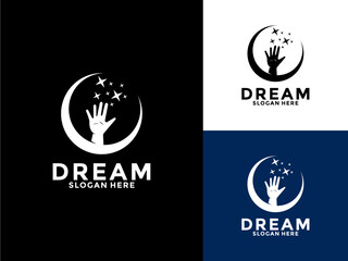Dream Vector Logo, Reaching Dream Logo Icon Vector, Kids Dream Logo Template