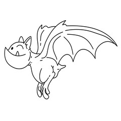 bat cartoon doodle line