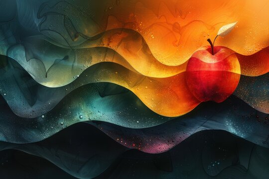 abstract background in colors and patterns for Johnny Appleseed Day