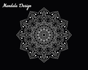 Mandala template for page decoration cards, Hand drawn pattern, Circle flower of mandala with floral ornament pattern, 