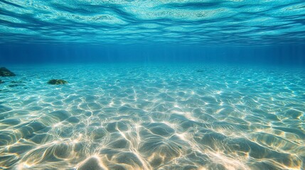 Fototapeta premium crystal-clear ocean water with beautiful sand visible on the bottom