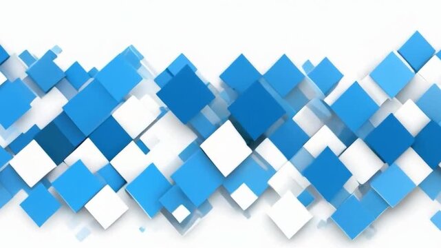 abstract blue white squares pattern blocks overlay digital background smooth animation motion video