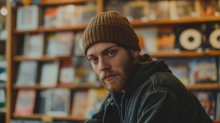 Fototapeta premium Thoughtful Man in Beanie