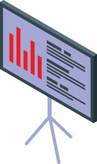 Flipchart is showing a growing bars graph, useful for illustrating business presentations