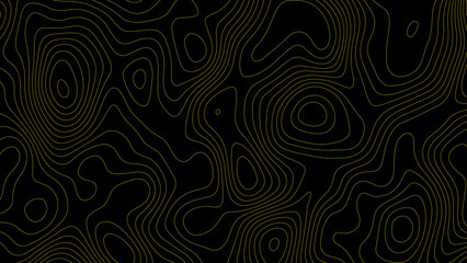 Abstract black on golden background Topographic line map pattern. Modern design, White background with topographic wavy pattern.