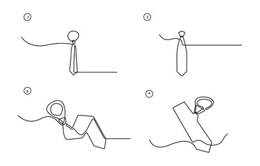 Continuous line drawing of a Tie, Continuous one line drawing of Tie illustration, Tie outline for International Men's Day concept