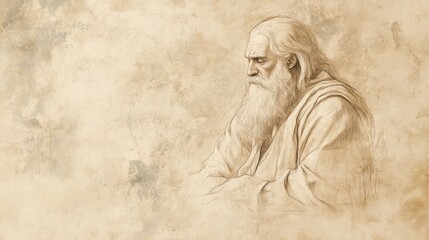 Fototapeta premium Biblical Illustration of Job Listening in Humility as the Lord Describes His Oversight of Creation’s Details, From Raindrops to Morning Dew, The Lord Continues