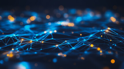 Abstract business connection of lines from nodes It is connected to endless nodes and represents the innovation of communication in the network.