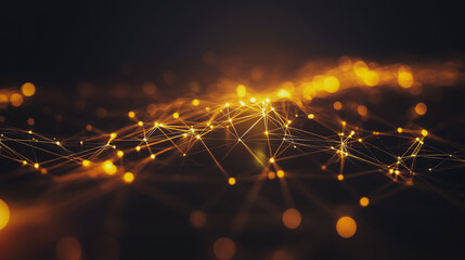 Abstract business connection of lines from nodes It is connected to endless nodes and represents the innovation of communication in the network.