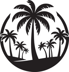 Palm tree Silhouette Vector, silhouette of a palm tree isolated, Palm tree icon,