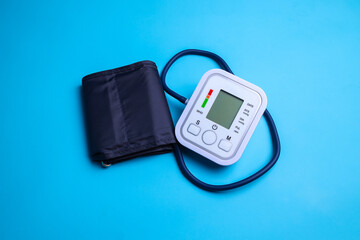 Flat Lay Of High Blood Pressure Test Digital Technology For Diagnosis