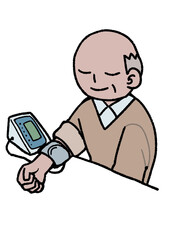 血圧を測る人