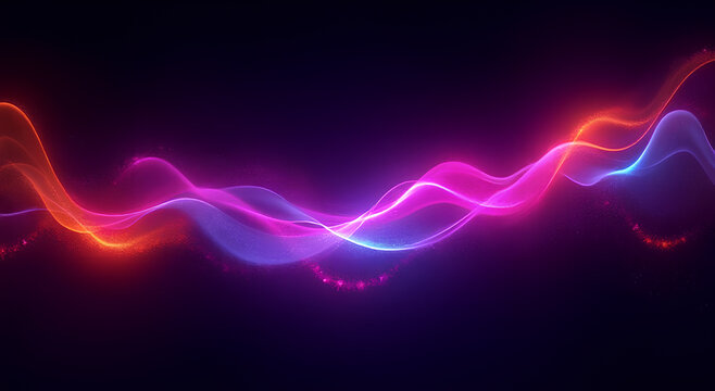 Vibrant grainy gradient abstract background neon blue purple orange pink glowing color shape