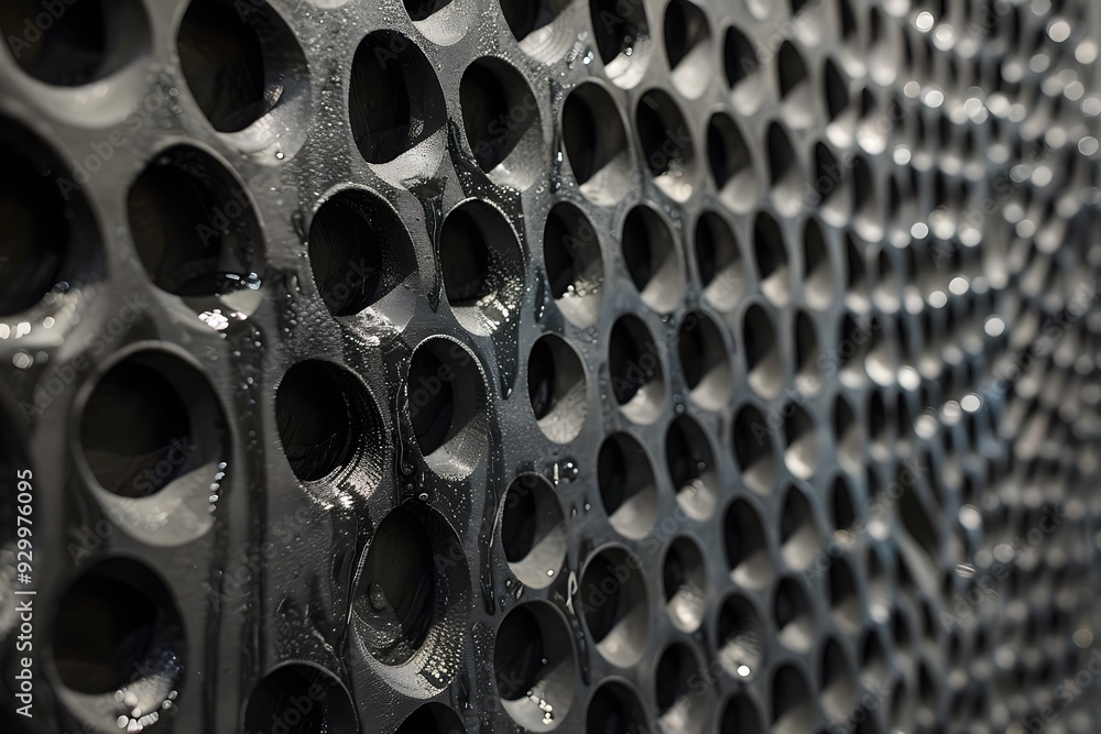 Poster abstract gray pattern with holes.