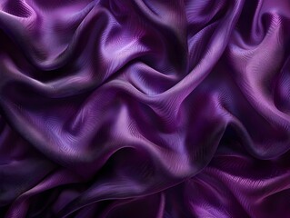 Luxurious purple silk fabric draped elegantly, showcasing rich texture and depth in soft lighting