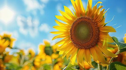Obraz premium Close up of sunflowers in the field