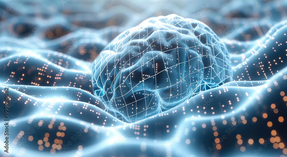 Aufkleber digital background perfect for tech processes, neural networks, artificial intelligence, data transf