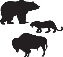 silhouette of a bear on white