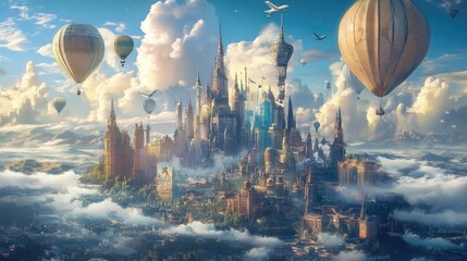 Obraz premium A city where dreams take flight, filled with endless opportunities, creative energy, and a landscape that inspires imagination.