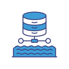 Data Lake icon vector stock illustration