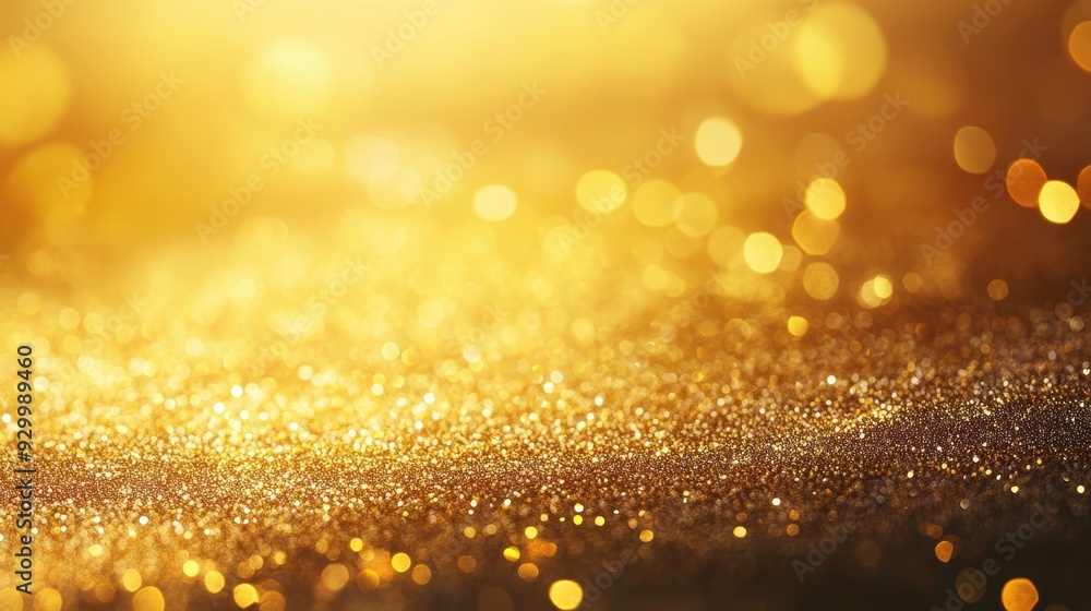 Aufkleber a shimmering golden background with soft bokeh lights creating a festive atmosphere.