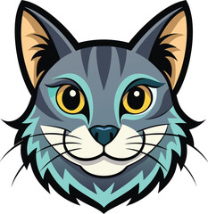 Cat head vector art illustration