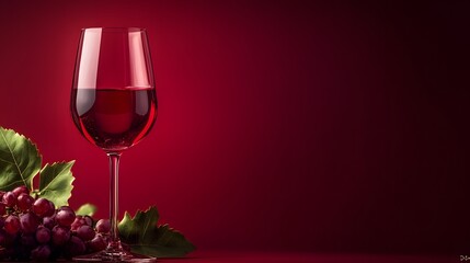 Banner with a glass of wine, winery, grapes, National Wine Day