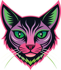 Cat head vector art illustration
