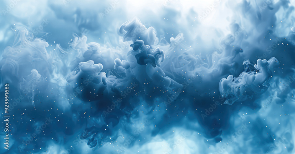 Aufkleber cyan particle liquid smoke background. generative ai.