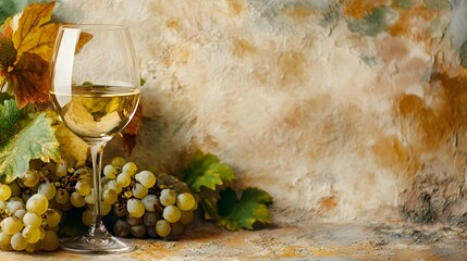 Banner with a glass of wine, winery, grapes, National Wine Day