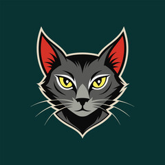 Cat head vector art illustration