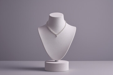 Obraz premium Contemporary White Jewelry Mannequin with Minimalist Design