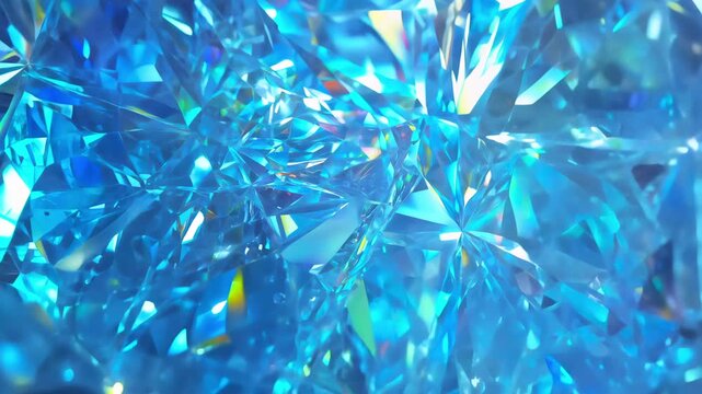 Frozen Facets: The Artistry of Blue Gemstones - Slow motion - made with Generative AI