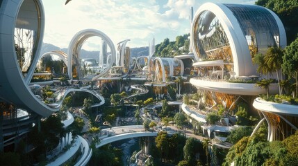 A utopian city where aspirations turn into reality, with innovative designs and a sense of infinite potential in the air.