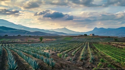 Fototapeta premium A tranquil river scene with serene reflective waters, surrounded by lush green trees and steep cliffs, under a soft sky.
