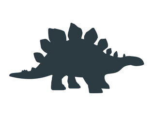 Jurassic dino dinosaur icon. Silhouette of stegosaurus