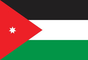 Jordan national official flag, vector illustration.
