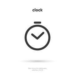 3d time and clock icon. Clock icon in trendy flat and line style isolated on background. Icons for date, time, era, duration, period, span, hour, minute, watch, timer, time keeper.