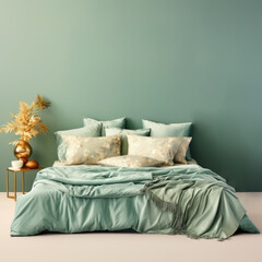 Luxurious Bedroom, Comfortable Modern Bed with pillows and premium bedsheets, premium hotel Interior