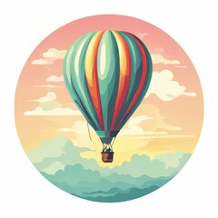 Fototapeta premium the AI Image Generator, abstract background inside colorful hot air balloon