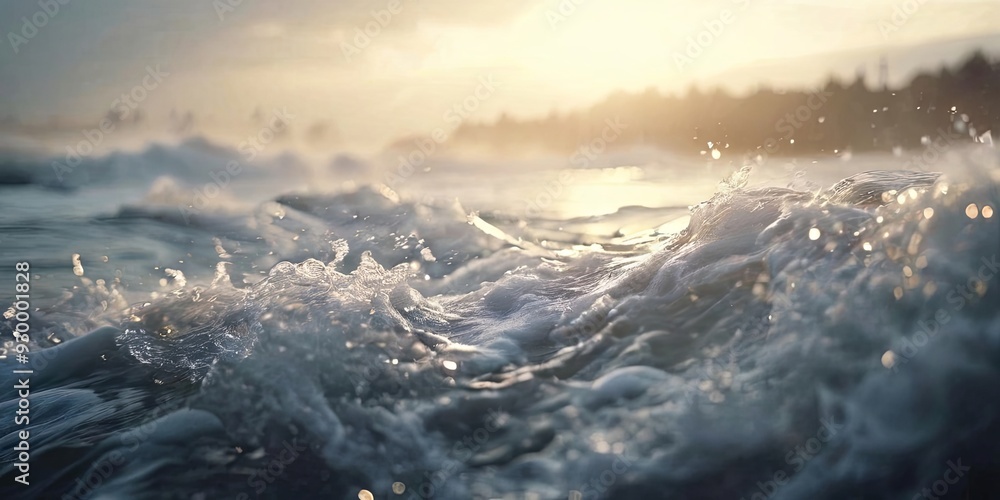 Poster the ocean is rough and the waves are crashing