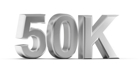 50K Follower 3D Render Silver