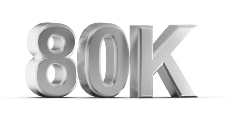 80K Follower 3D Render Silver