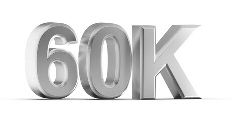 60K Follower 3D Render Silver