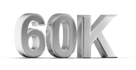 60K Follower 3D Render Silver