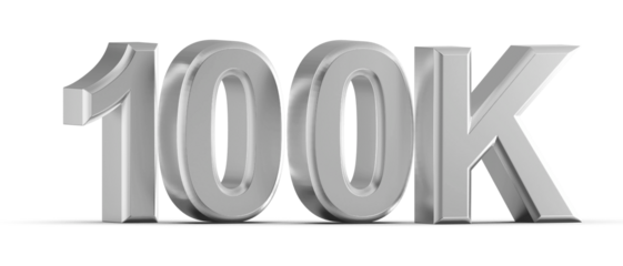 100K Follower 3D Render Silver