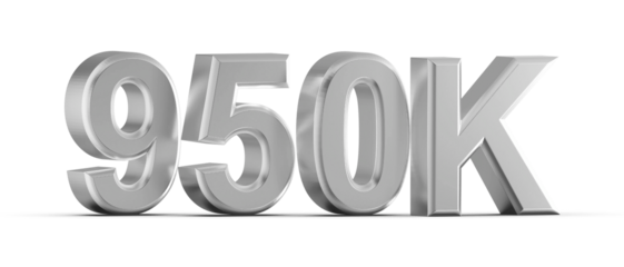 950K Follower 3D Render Silver
