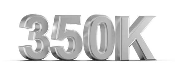 350K Follower 3D Render Silver