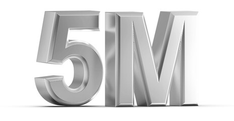 5M Follower 3D Render Silver